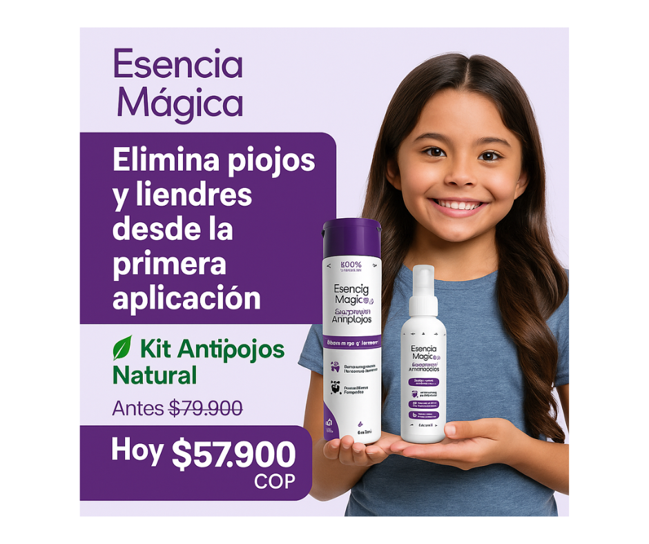Esencia Mágica – Kit Antipiojos Natural + Spray Repelente + Peine Inoxidable