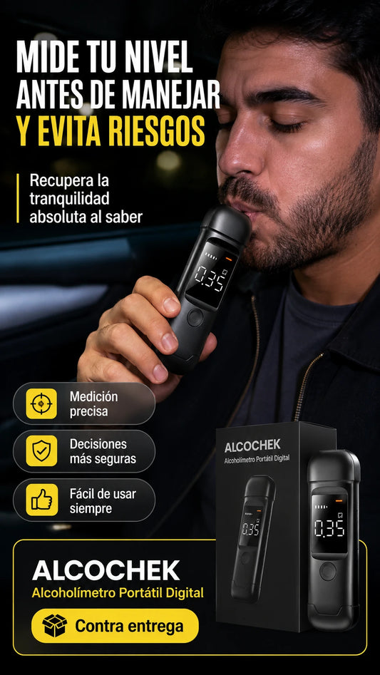 ALCOCHEK  Alcoholímetro Portátil Digital