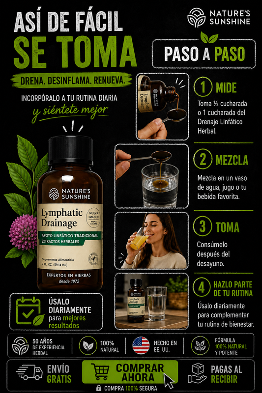 🌿 Nature’s Sunshine Drenaje Linfático Herbal Líquido
