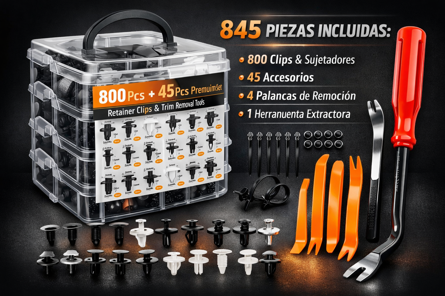 FijaCar Total – Kit Mecánico de 800 Piezas