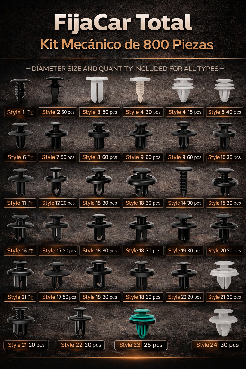 FijaCar Total – Kit Mecánico de 800 Piezas